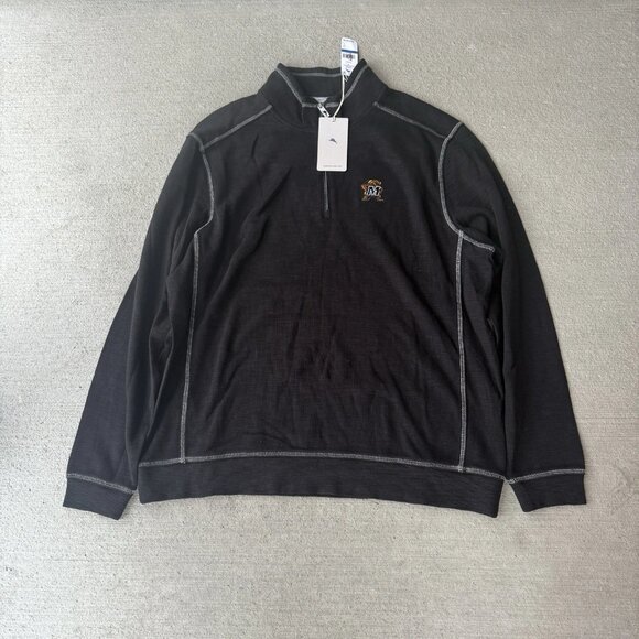 Tommy Bahama Sport Tobago Bay Half Zip Pullover XL Black NWT $138
